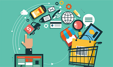 illustration of online shopping