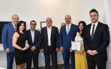 EMS Lebanon receiving their Bronze performance award