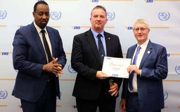 EMS Gibraltar receiving their Bronze performance award