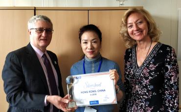 EMS Hong Kong receiving their Silver performance award