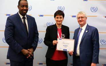 EMS Slovenia receiving their Silver performance award