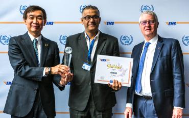 EMS Oman receiving their Gold performance award