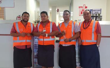 EMS Samoa receiving their Silver performance award