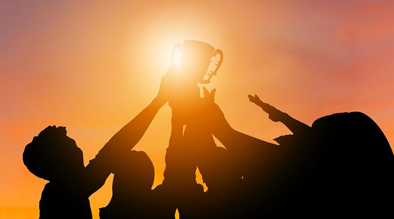 Group receiving an award