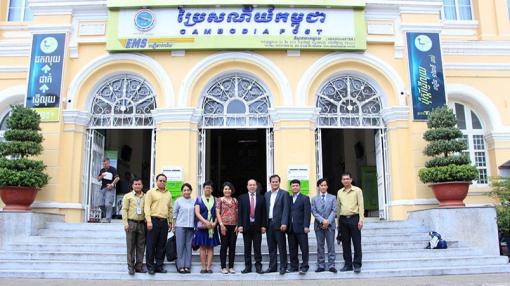 Delegation outside Siem Reap Post Office