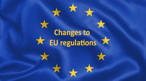 EU flag with words changes to EU regulations